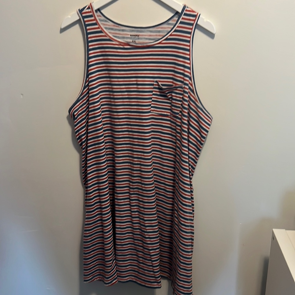 Red, white, and blue stripped dress